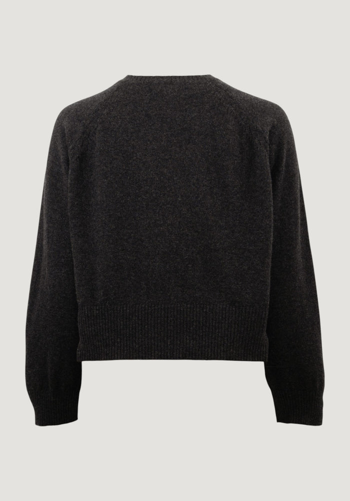 Pulover femei din cașmir - Opal Black Melange