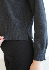 Pulover femei din cașmir - Opal Black Melange