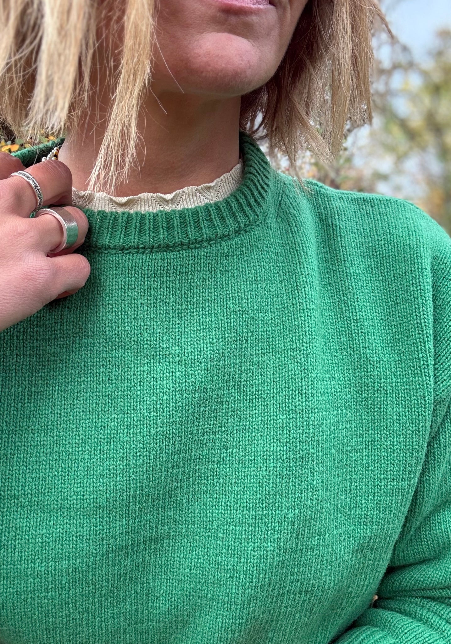 Pulover din lână - Azalee Emerald Green