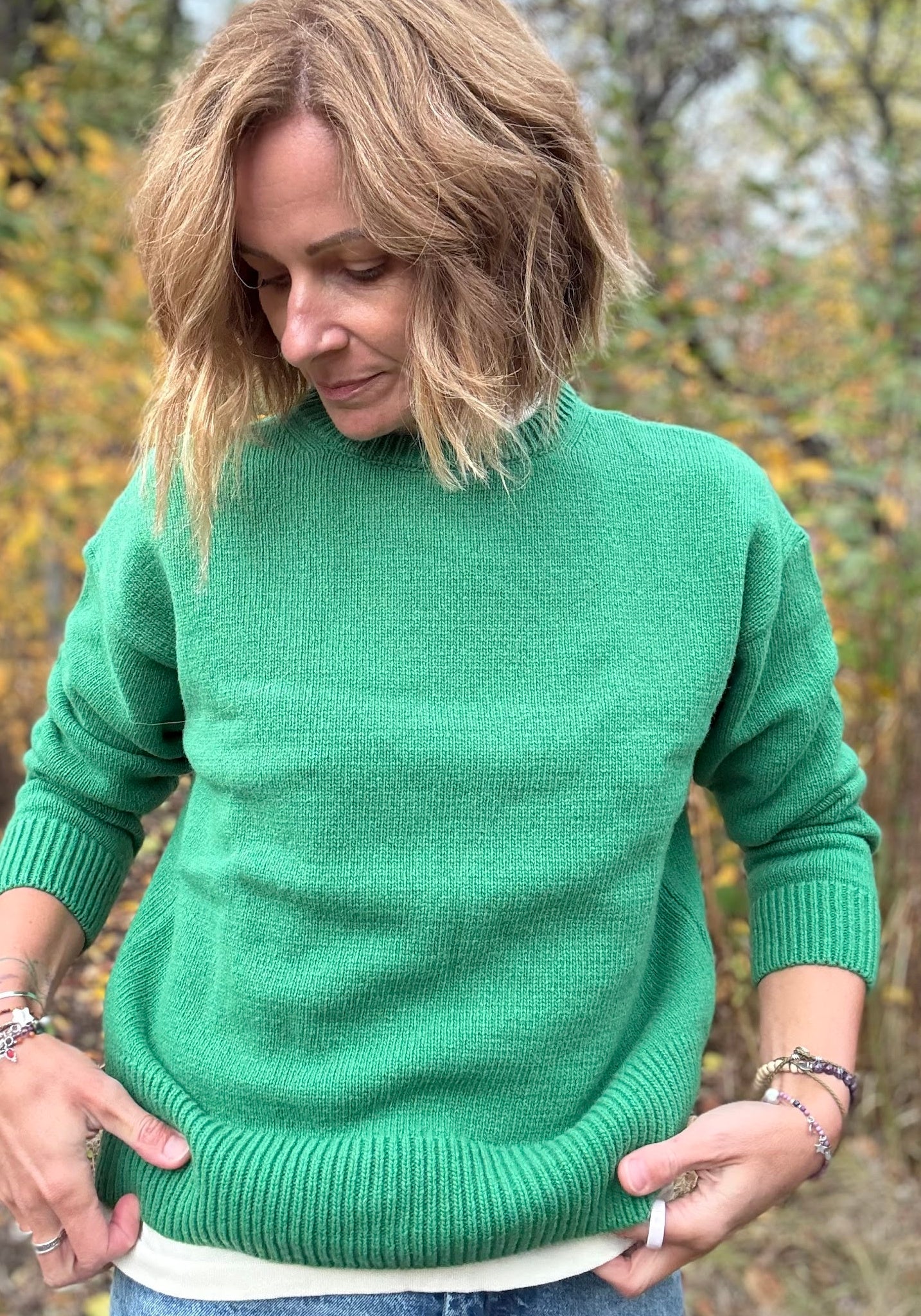 Pulover din lână - Azalee Emerald Green