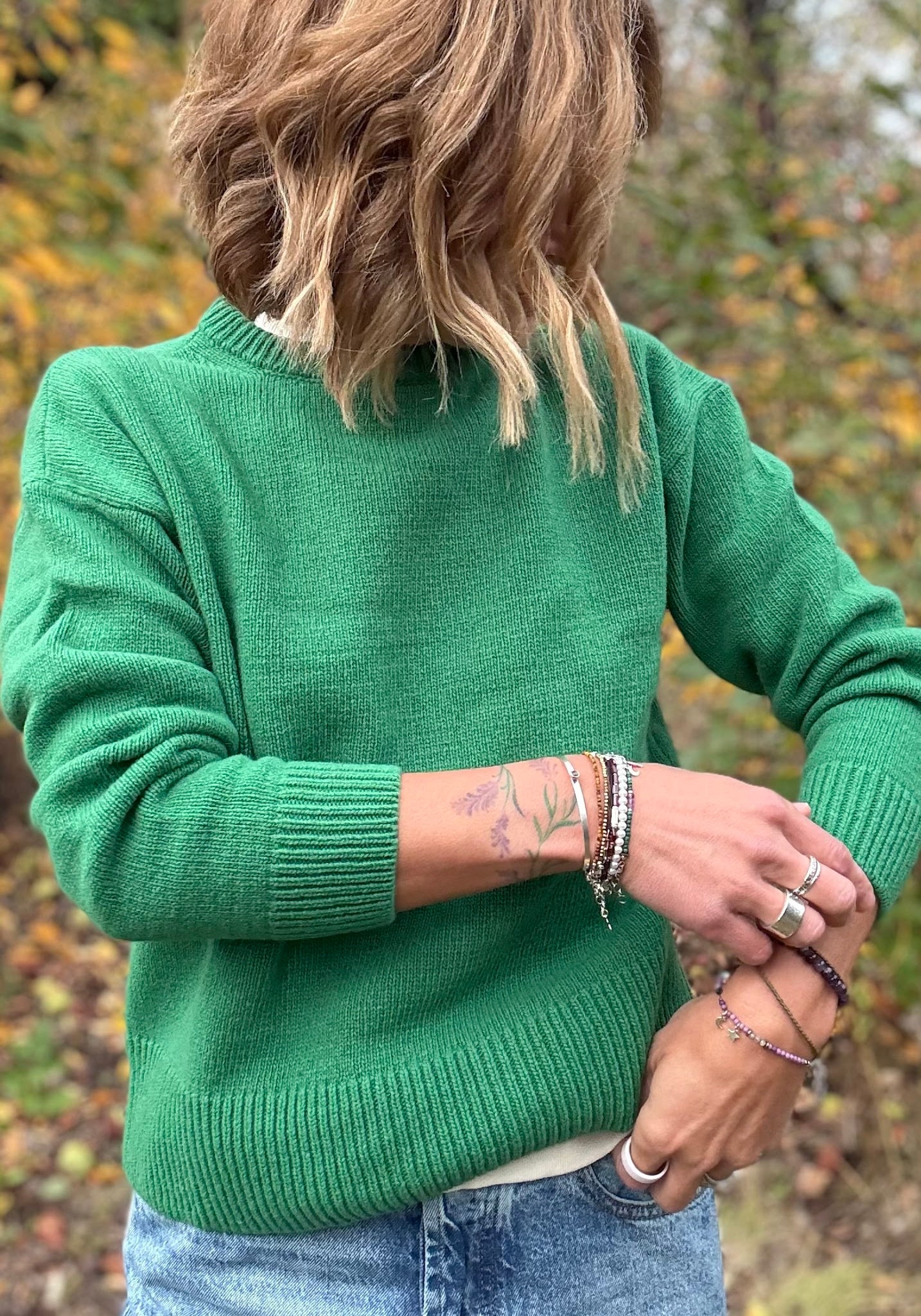 Pulover din lână - Azalee Emerald Green