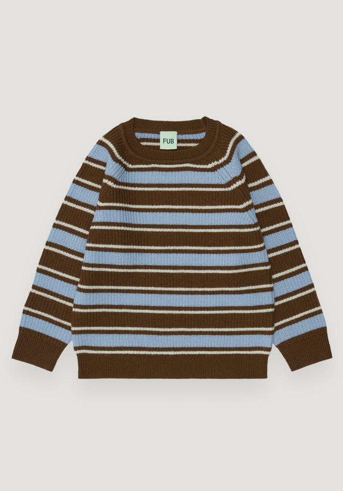 Pulover din lână merinos - Fine knit Multi Stripe 100