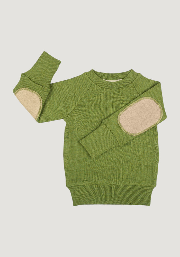 Pulover din lână merinos - Garden Moss Green