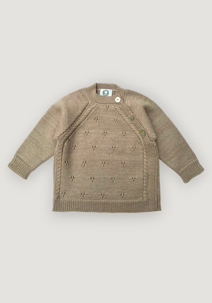 Cardigan din lână merinos - Noah Bej Oona HipHip.ro