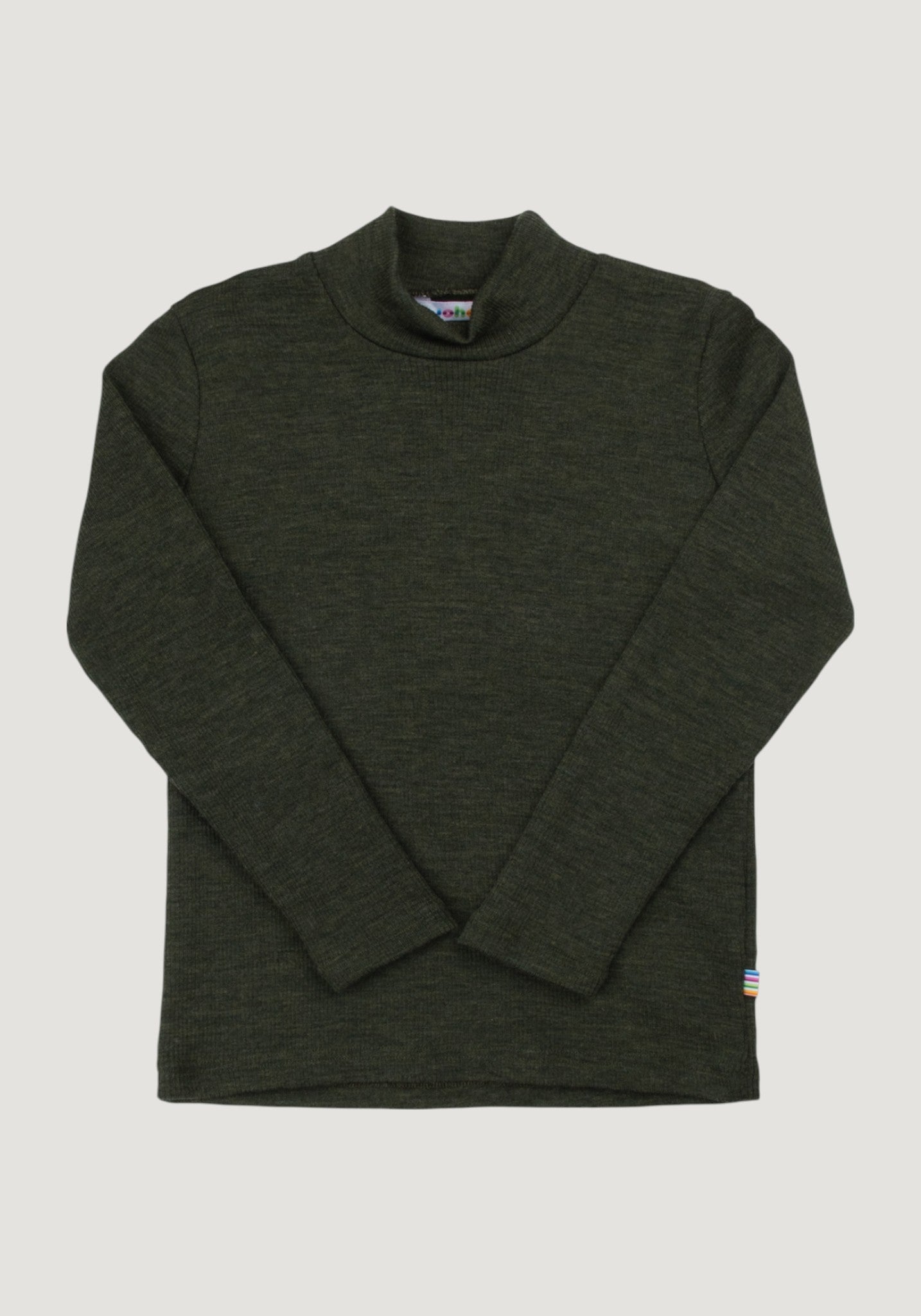 Helancă brushed din lână merinos - Rib Moss Green