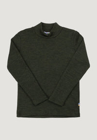 Helancă brushed din lână merinos - Rib Moss Green