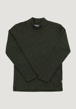 Helancă brushed din lână merinos - Rib Moss Green