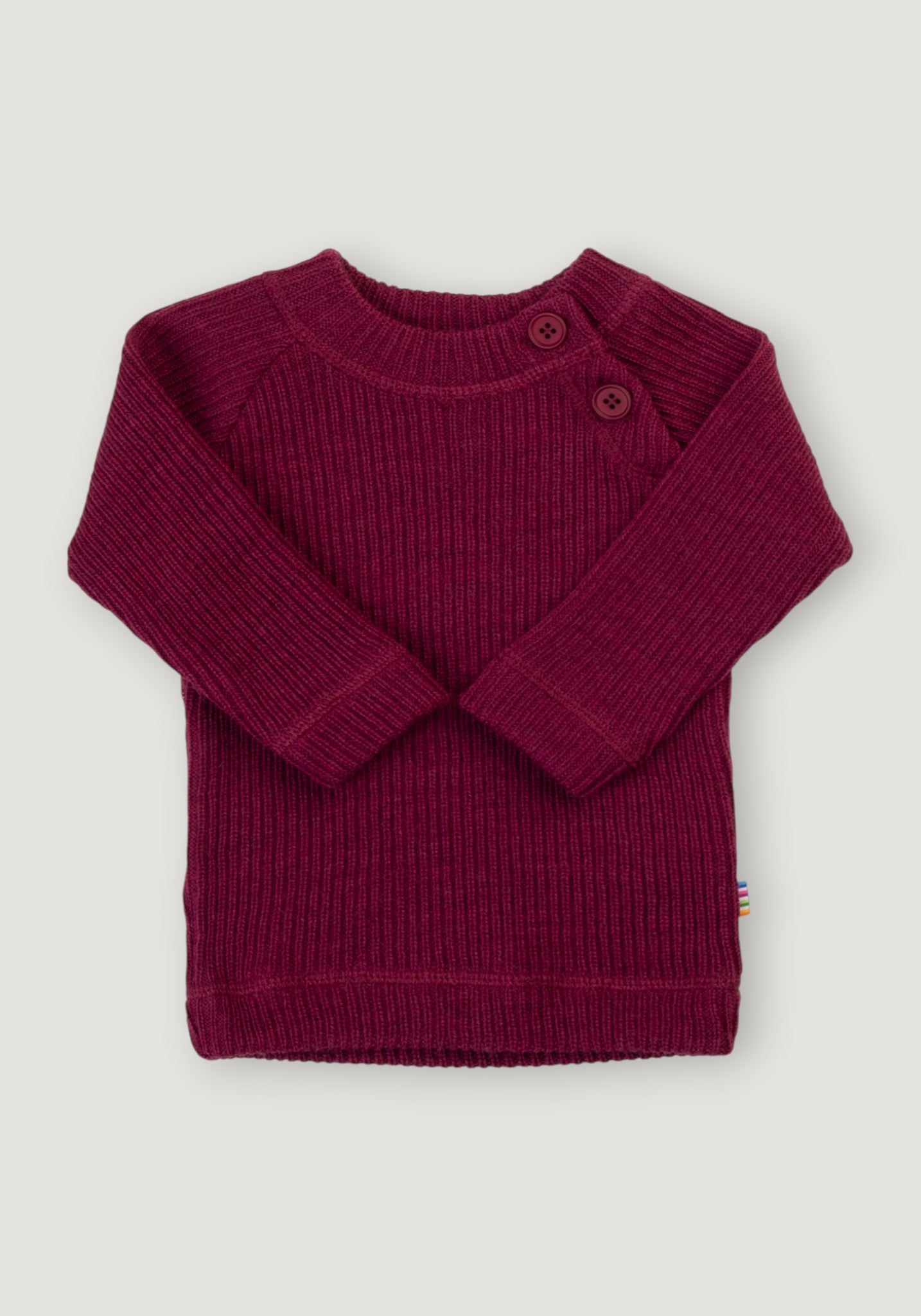 Pulover din lână merinos - Rib Pink