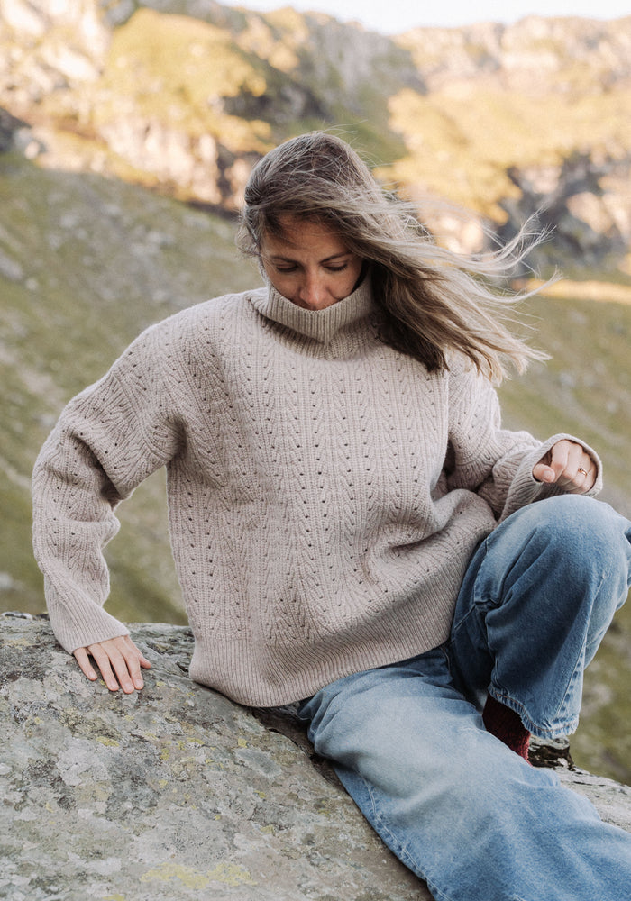 Pulover din lână - Structure Oat Melange