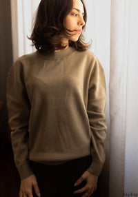 Sweatshirt femei din bumbac - Fine Knit Sage FUB Woman HipHip.ro