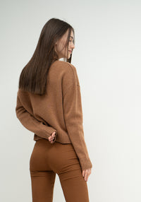 Pulover femei din cașmir și lână - Iris Camel