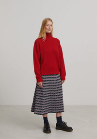 Pulover femei din lână merinos - Knit Pure Red XS