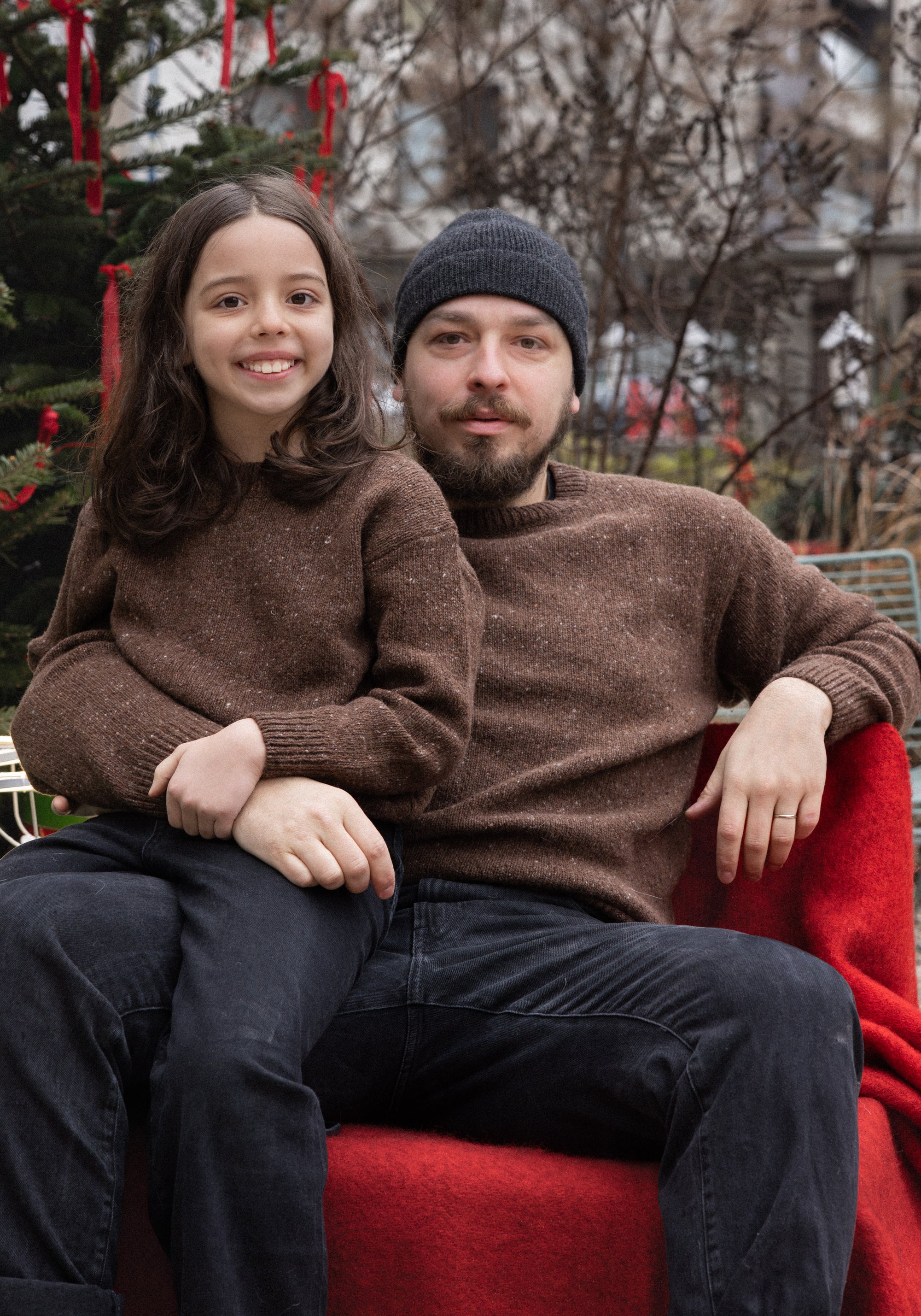 Pulover tricotat bărbați din lână - Brome Spackled Chocolate