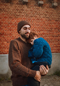 Pulover tricotat bărbați din lână reciclată - Brome Spackled Chocolate