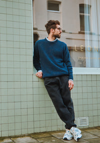 Pulover tricotat bărbați din lână reciclată - Brome Spackled Midnight