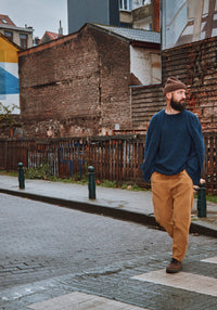 Pulover tricotat bărbați din lână reciclată - Brome Spackled Midnight