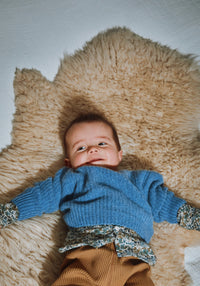 Pulover tricotat din lână și cașmir reciclate - Pissenlit Blue Jean