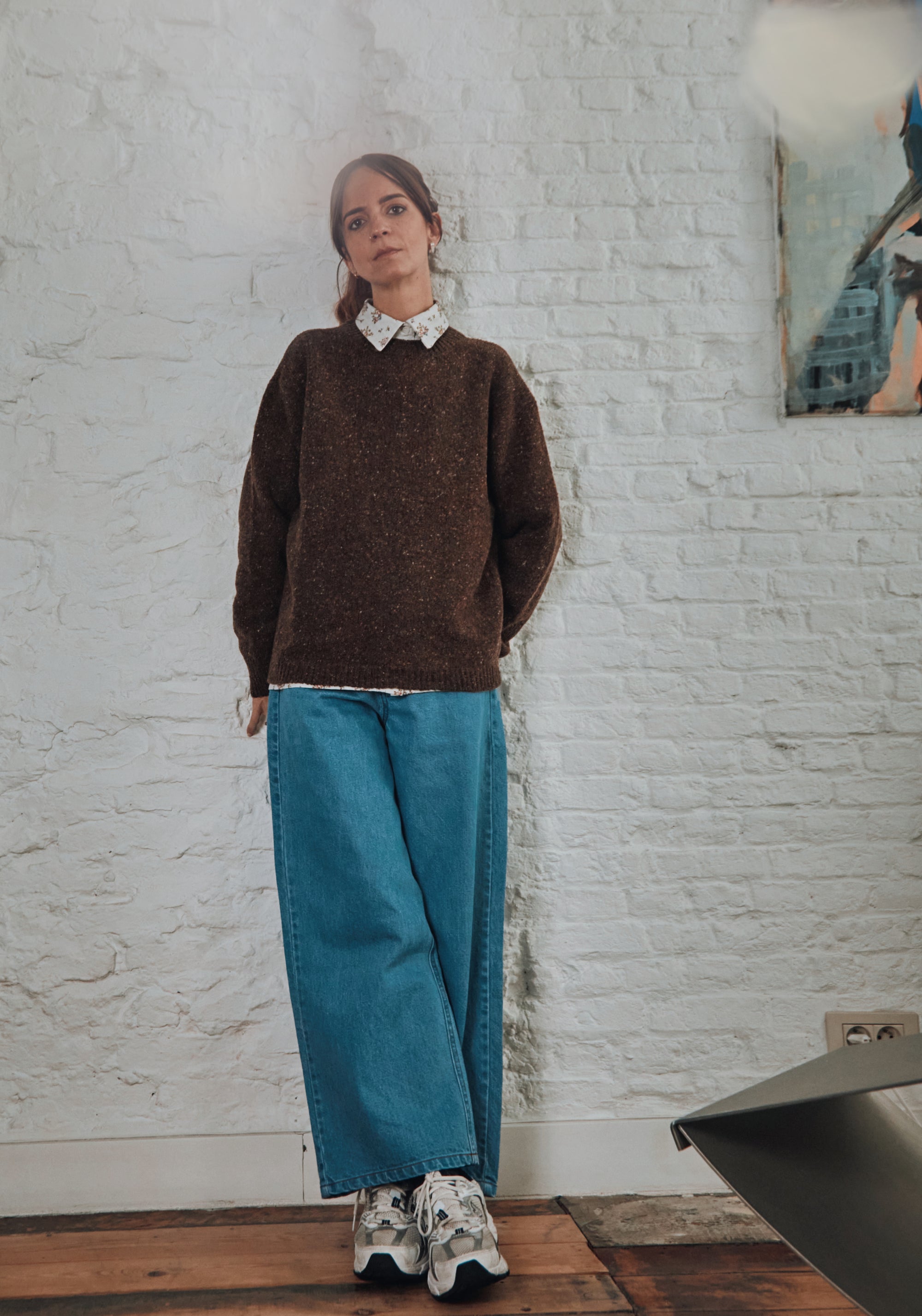 Pulover tricotat femei din lână reciclată - The Spackled Chocolate