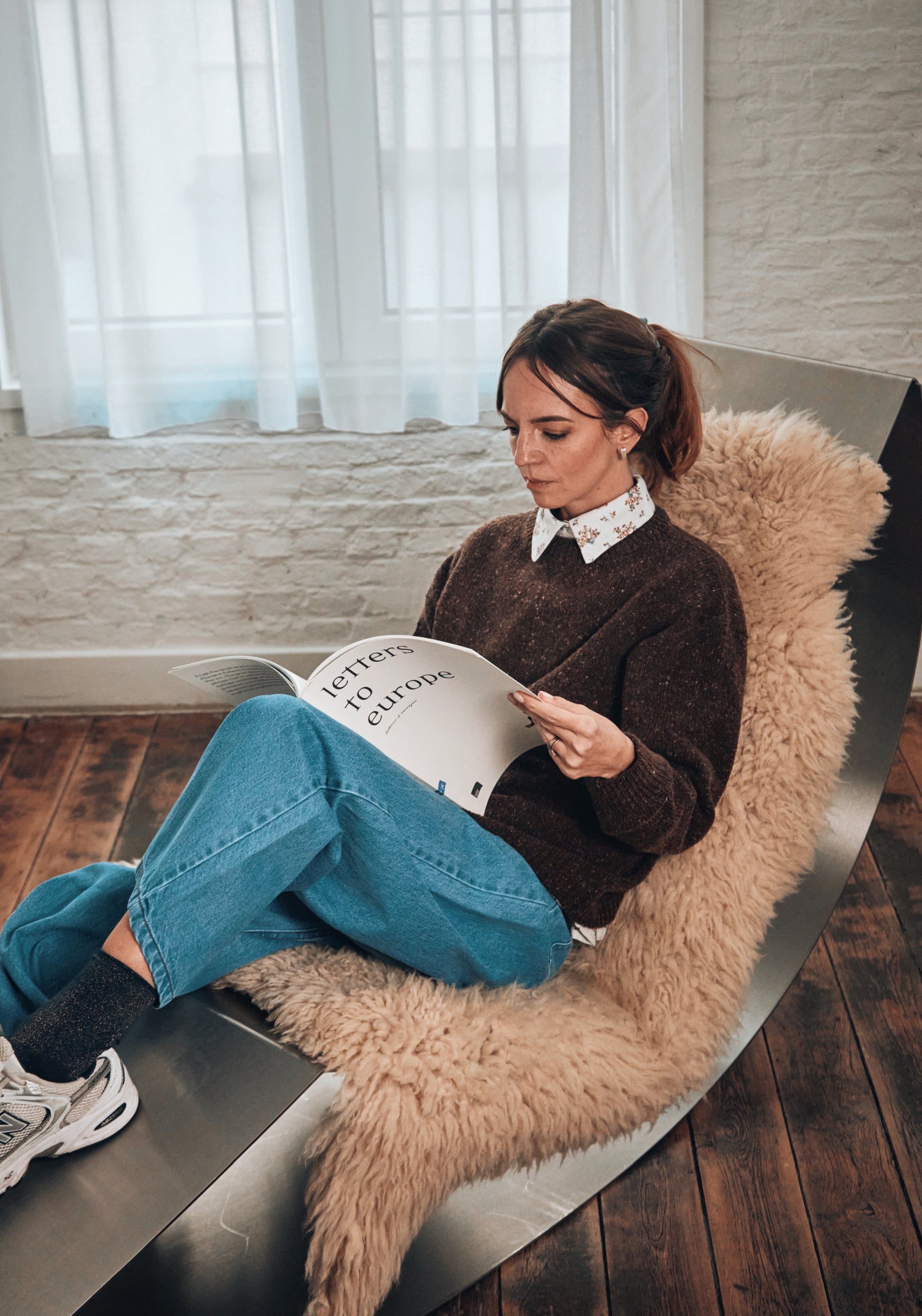 Pulover tricotat femei din lână reciclată - The Spackled Chocolate