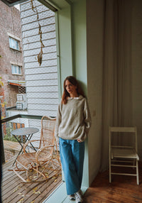 Pulover tricotat femei din lână reciclată - The Spackled Seashell