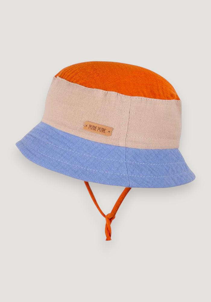 Pălărie bucket muselină dublă din bumbac - Bluebell