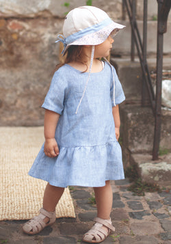 Rochie din in - Sky Blue