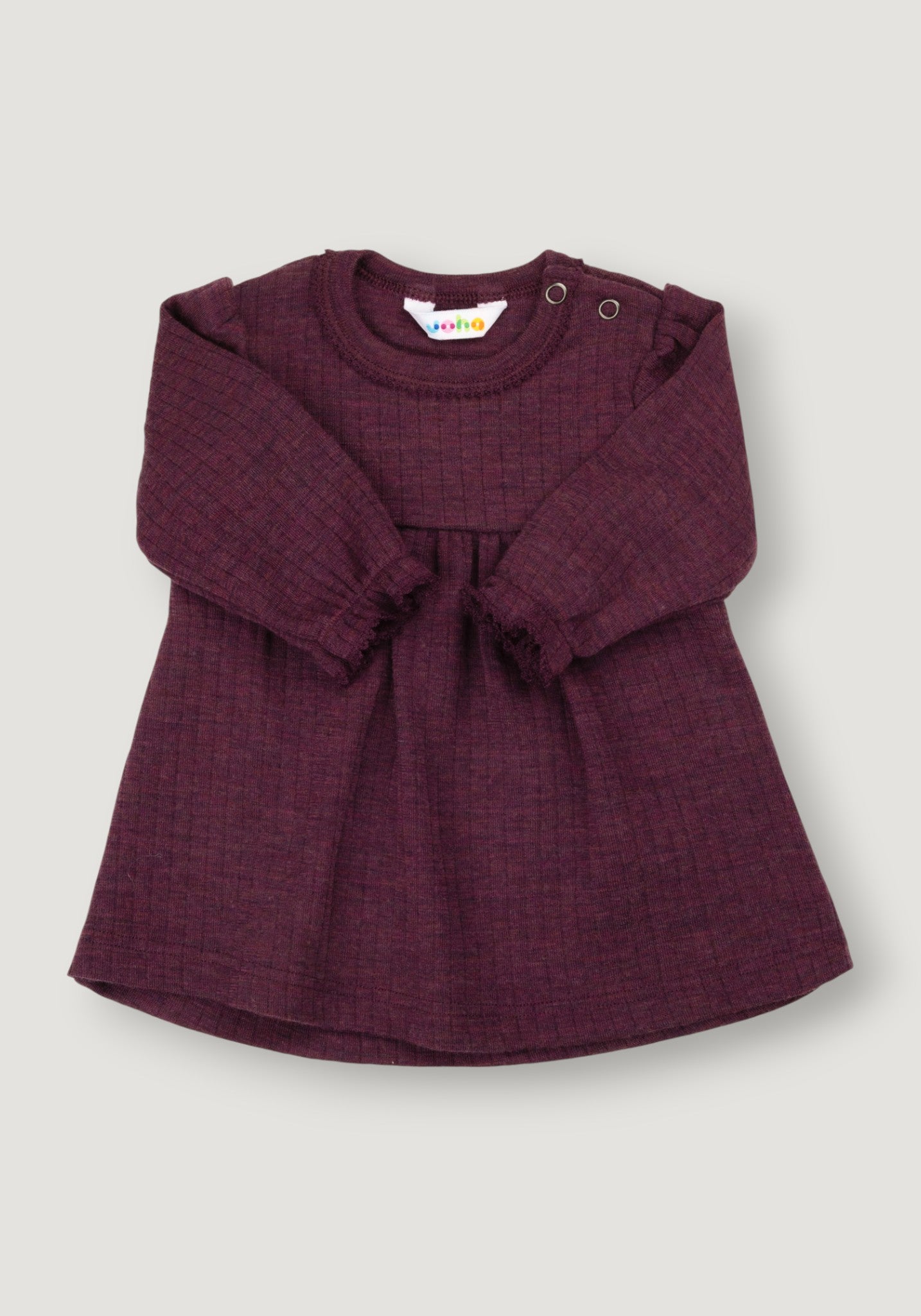 Rochie lână merinos - Basic Plum 90