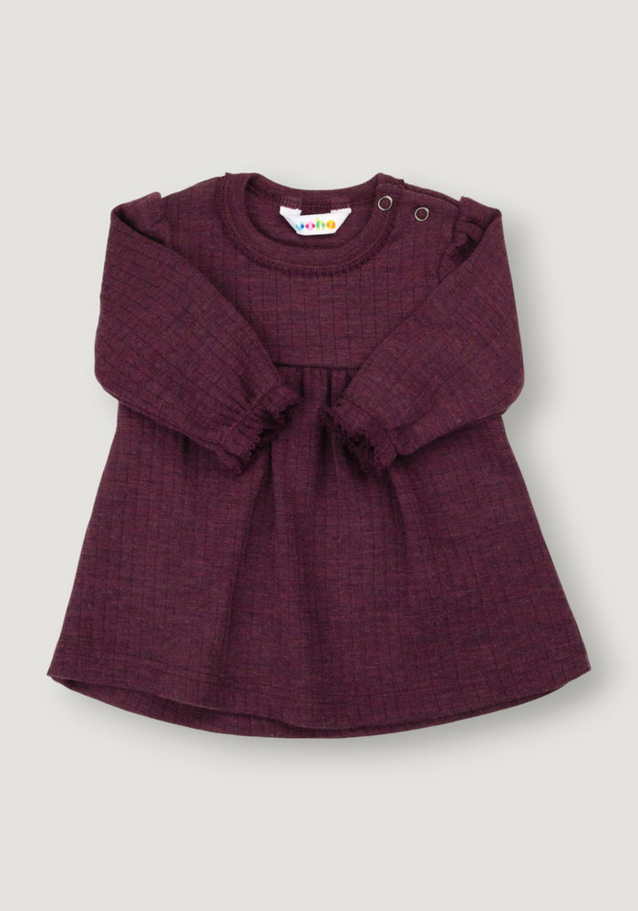 Rochie lână merinos - Basic Plum 90