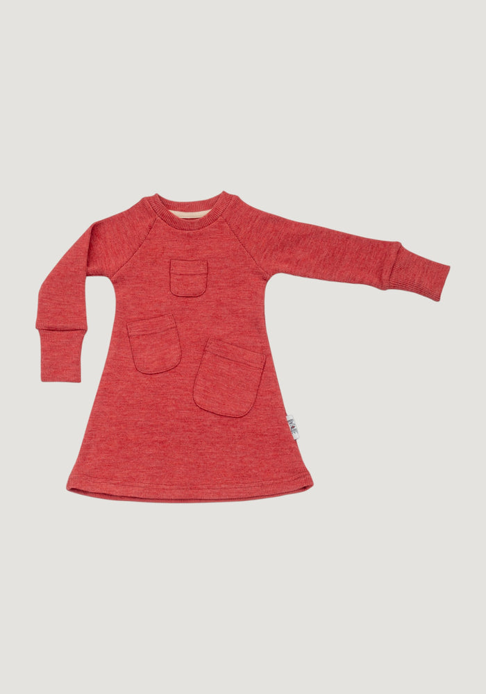 Rochie din lână merinos - Treasure Pockets Red Canyon