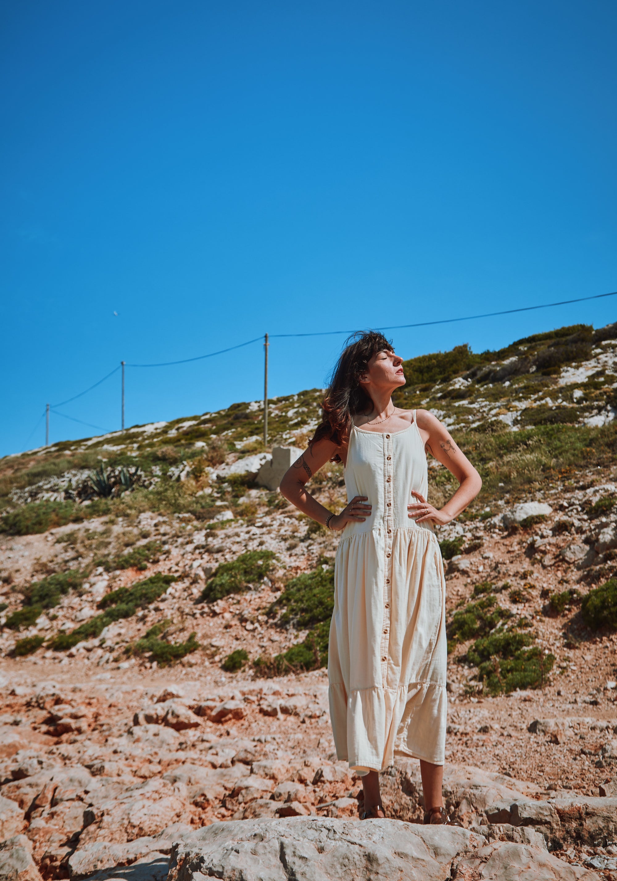 Rochie femei din muselină dublă de bumbac - Celosie Double Cream
