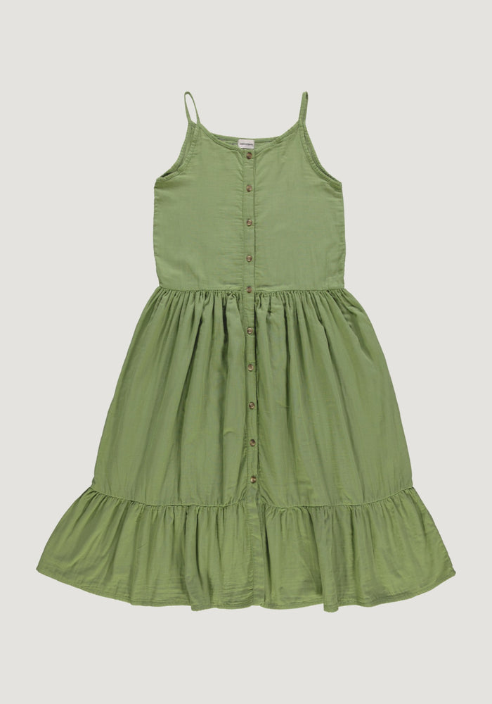 Rochie femei din muselină dublă de bumbac - Celosie Turtle Green