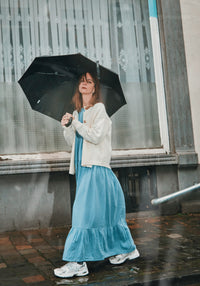 Rochie femei din muselină dublă de bumbac - Garua Faded Denim