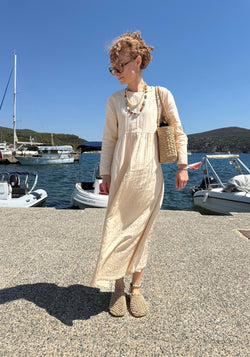 Rochie femei din muselină dublă de bumbac - Muscari Sun Kiss