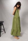 Rochie muselină dublă din bumbac - Celosie Turtle Green