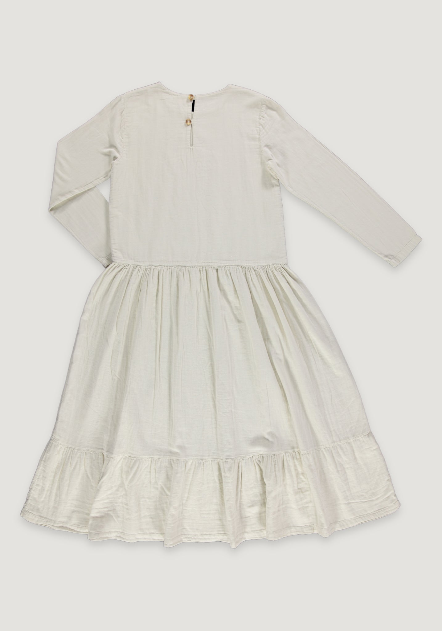 Rochie din muselină dublă de bumbac - Garua Almond Milk Poudre Organic HipHip.ro