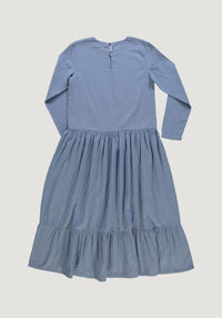 Rochie femei din muselină dublă de bumbac - Garua Faded Denim