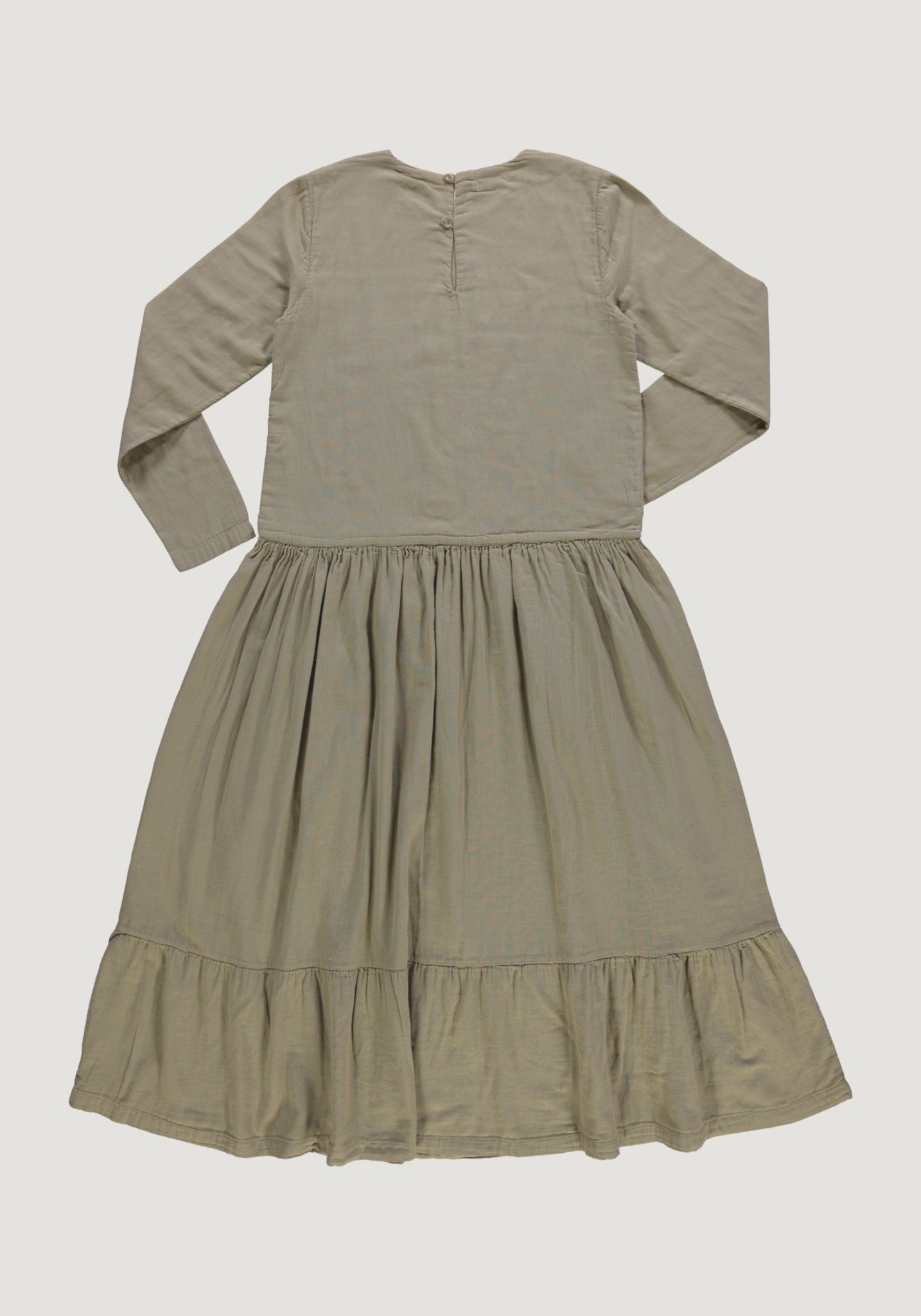 Rochie femei din muselină dublă de bumbac - Garua Olive Gray