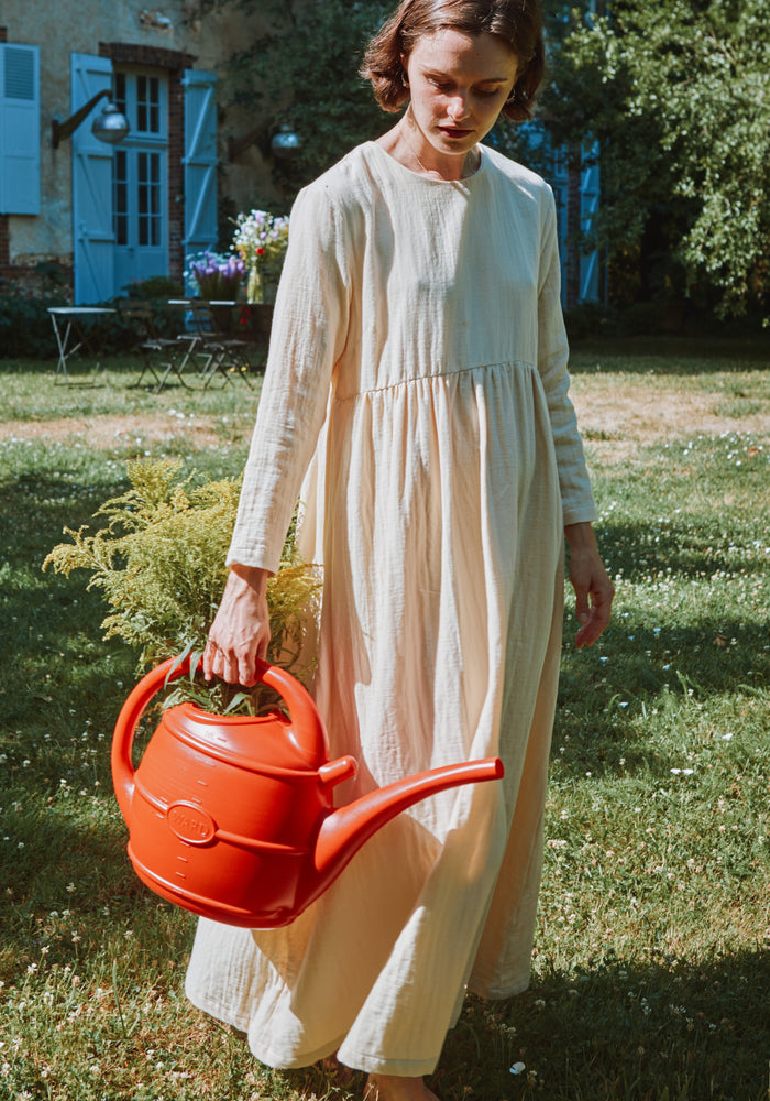 Rochie muselină dublă din bumbac - Muscari Biscotti