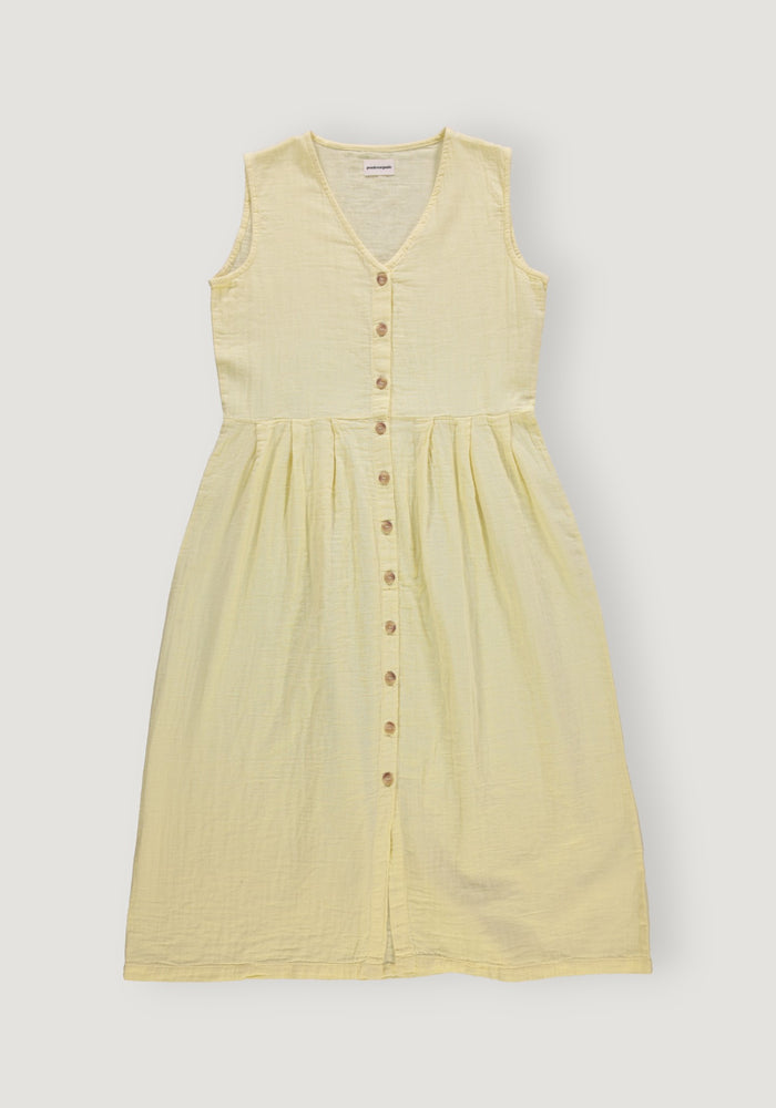Rochie muselină dublă din bumbac - Paquerette Pastel Yellow