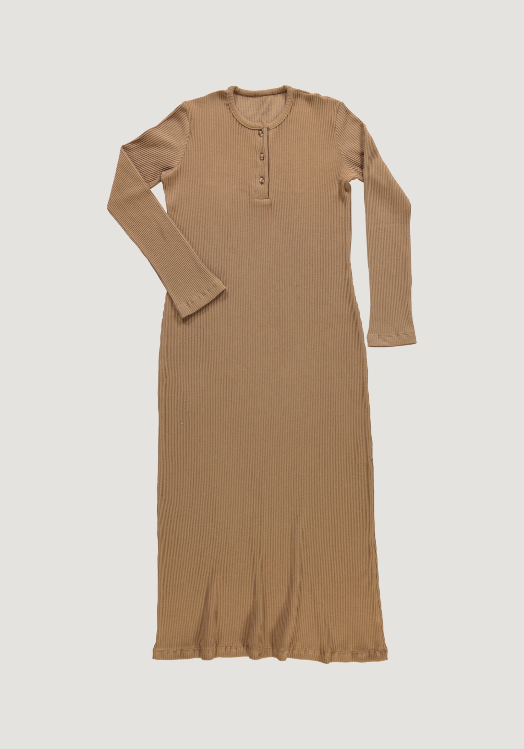 Rochie rib femei din bumbac - Tagete Dijon Poudre Organic HipHip.ro