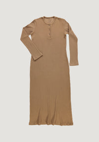 Rochie rib femei din bumbac - Tagete Dijon Poudre Organic HipHip.ro