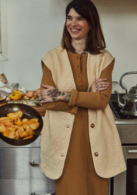 Rochie rib femei din bumbac - Tagete Dijon Poudre Organic HipHip.ro