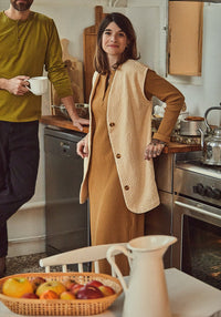 Rochie rib femei din bumbac - Tagete Dijon Poudre Organic HipHip.ro
