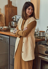 Rochie rib femei din bumbac - Tagete Dijon Poudre Organic HipHip.ro