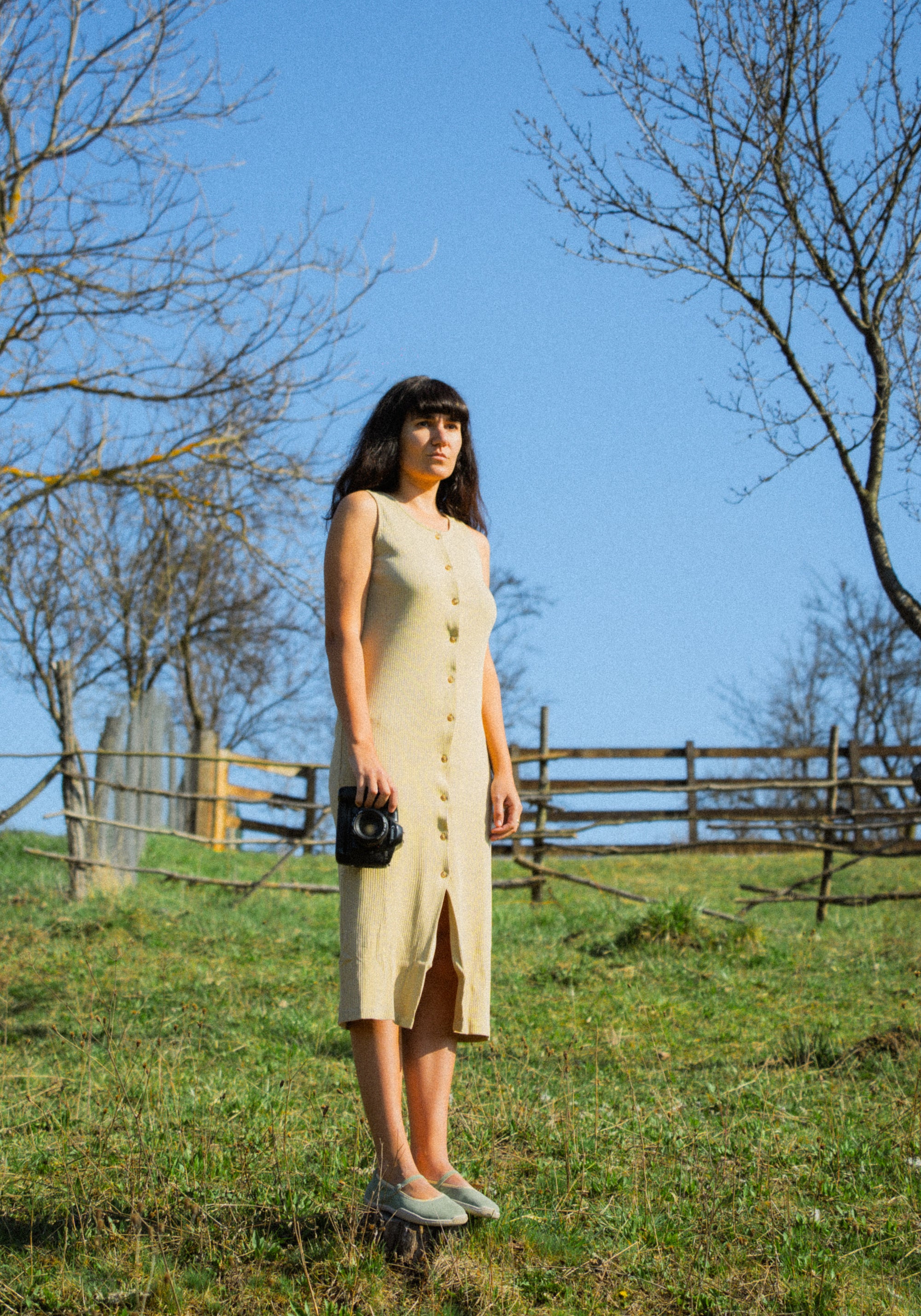 Rochie rib femei din bumbac - Iris Olive Gray