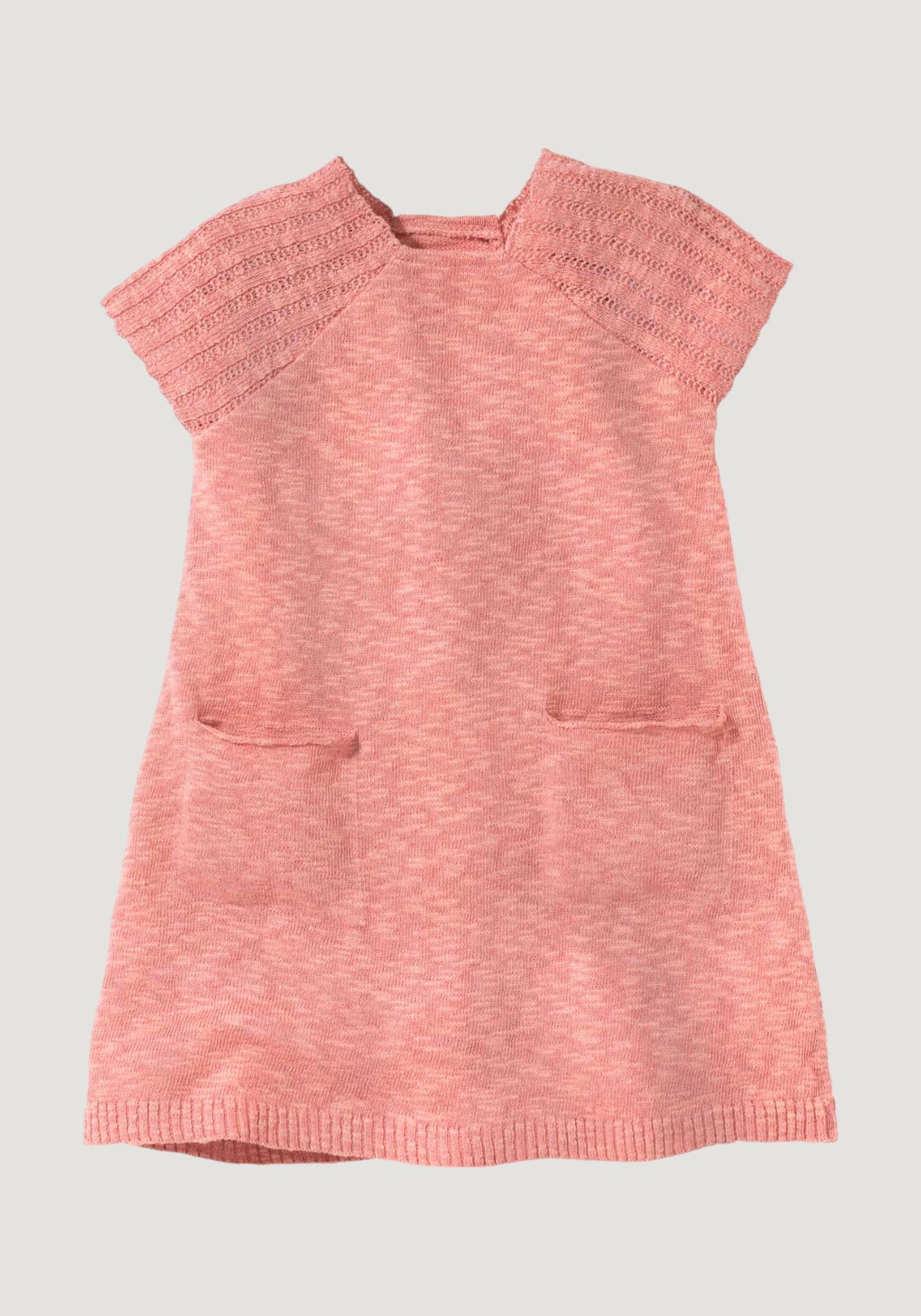 Rochie tricotată din bumbac și in - Soft Pink