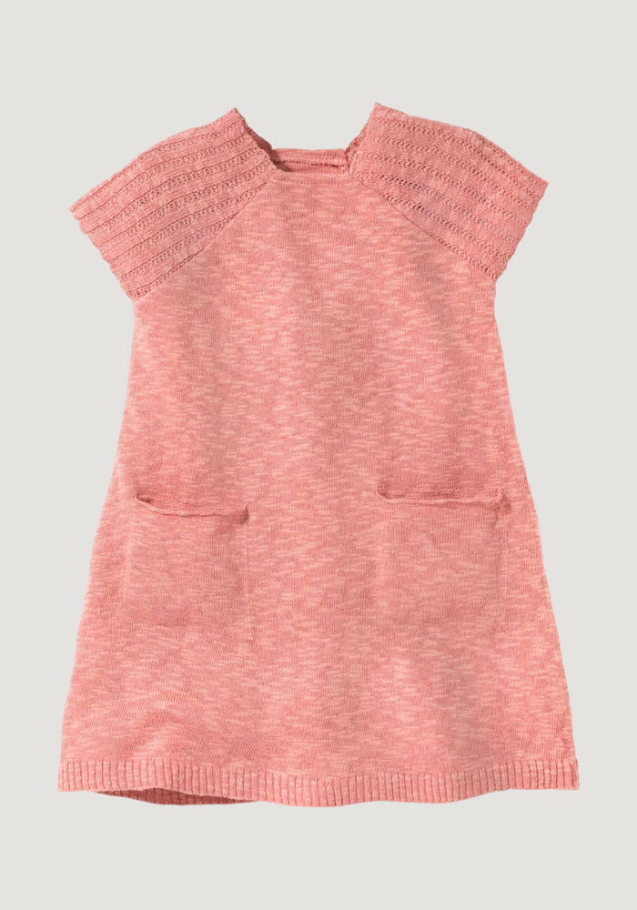 Rochie tricotată din bumbac și in - Soft Pink