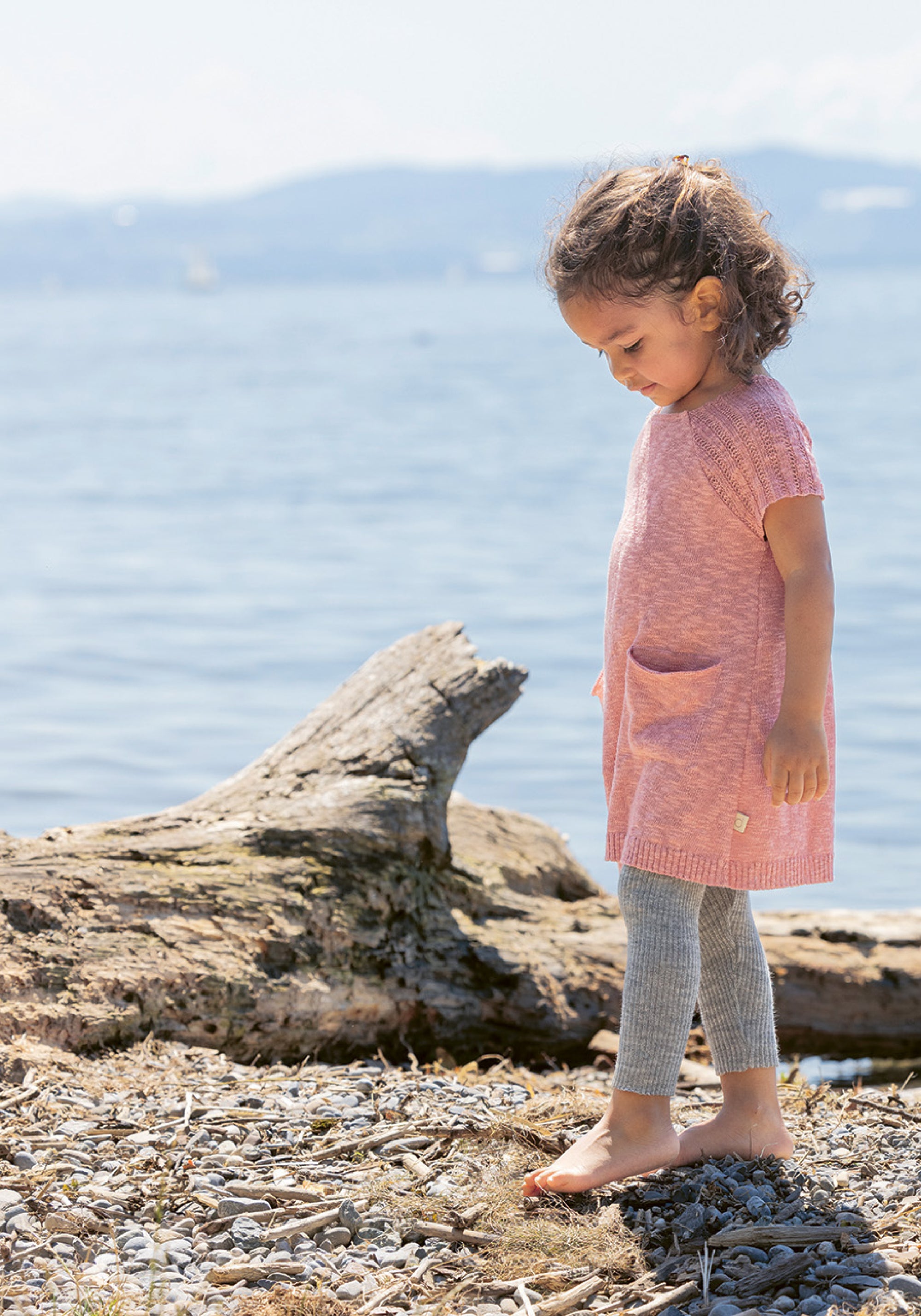 Rochie tricotată din bumbac și in - Soft Pink