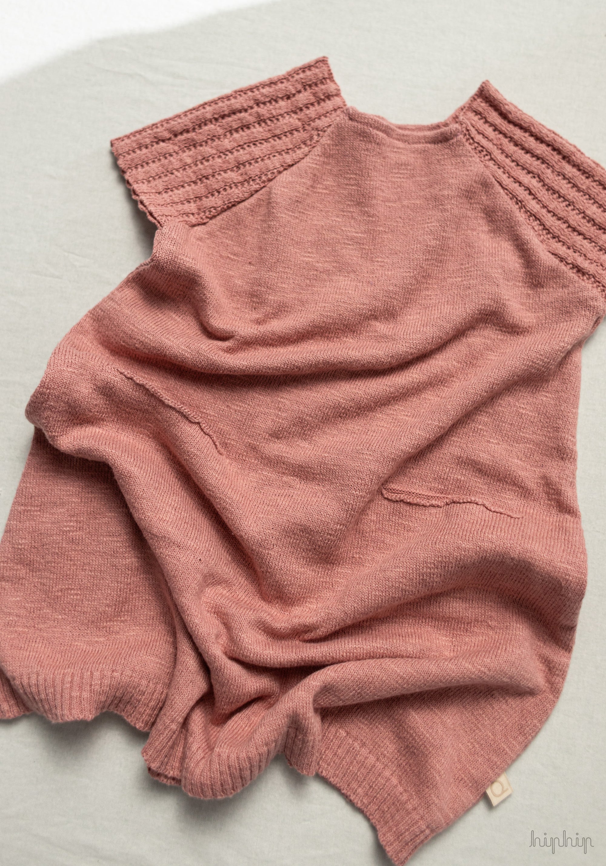 Rochie tricotată din bumbac și in - Soft Pink