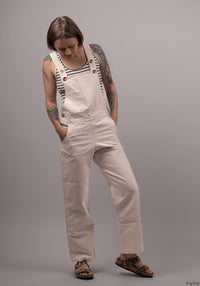 Salopetă denim femei din bumbac - Quetsche Ecru Poudre Organic HipHip.ro